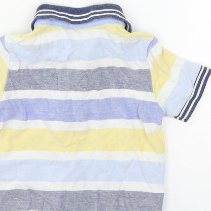 George Boys Blue Striped Jersey Basic T-Shirt Size 12-18 Months