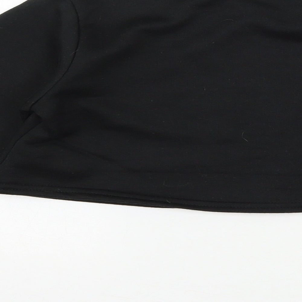 Boohoo Womens Black  Jersey Pullover Sweatshirt Size 6