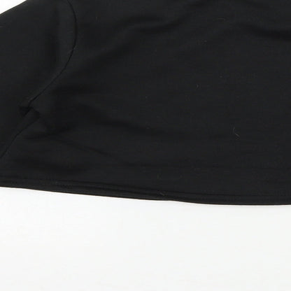 Boohoo Womens Black  Jersey Pullover Sweatshirt Size 6