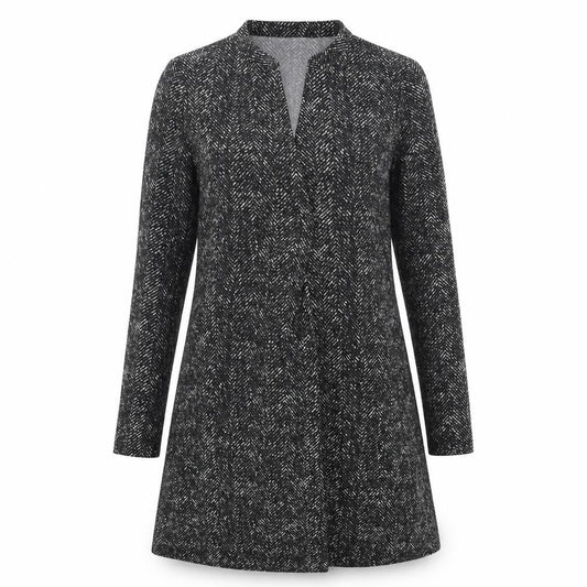Front view of Mango women’s grey jersey a-line, size S