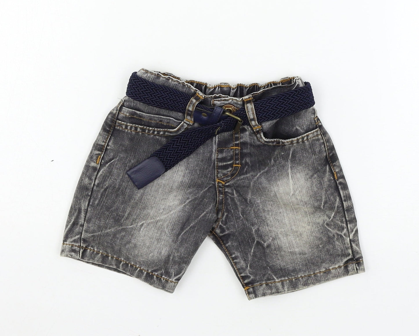 Preworn Boys Grey  Denim Cropped Jeans Size 12 Months
