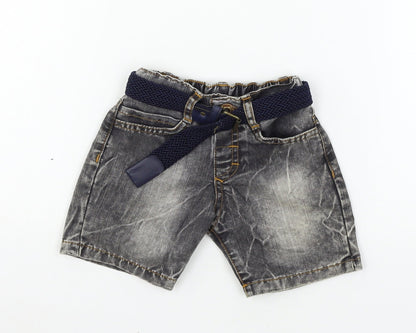 Preworn Boys Grey  Denim Cropped Jeans Size 12 Months