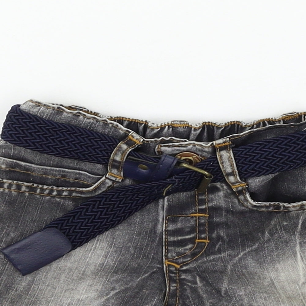 Preworn Boys Grey  Denim Cropped Jeans Size 12 Months