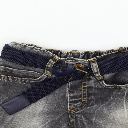 Preworn Boys Grey  Denim Cropped Jeans Size 12 Months