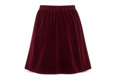 Damart Womens Red  Velour Flare Skirt Size 30 in