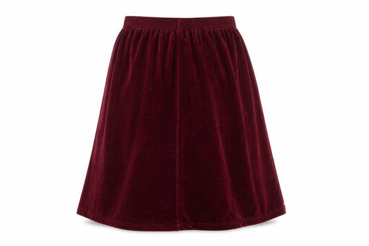 Damart Womens Red  Velour Flare Skirt Size 30 in