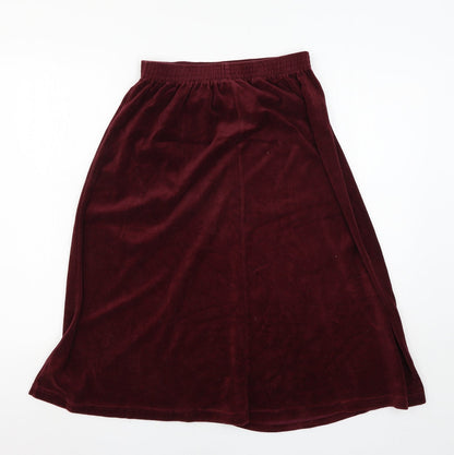 Damart Womens Red  Velour Flare Skirt Size 30 in