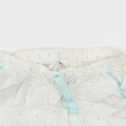 TU Girls White Polka Dot  Cami Pyjama Pants Size 2-3 Years