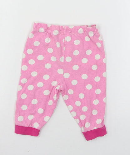 NEXT Girls Pink Polka Dot Jersey Capri Pyjama Pants Size 18-24 Months