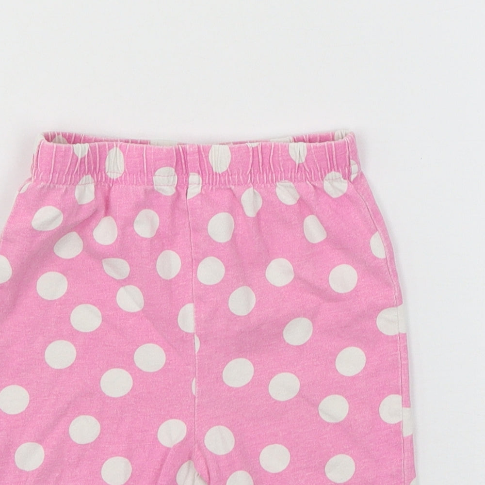 NEXT Girls Pink Polka Dot Jersey Capri Pyjama Pants Size 18-24 Months