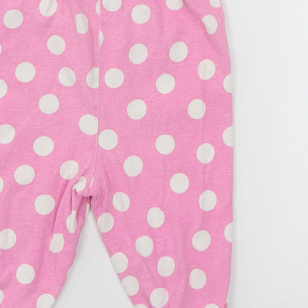 NEXT Girls Pink Polka Dot Jersey Capri Pyjama Pants Size 18-24 Months