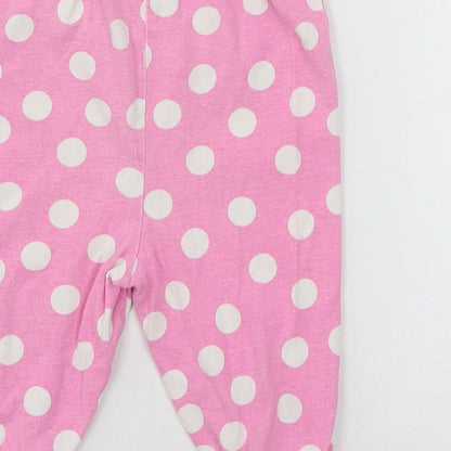 NEXT Girls Pink Polka Dot Jersey Capri Pyjama Pants Size 18-24 Months