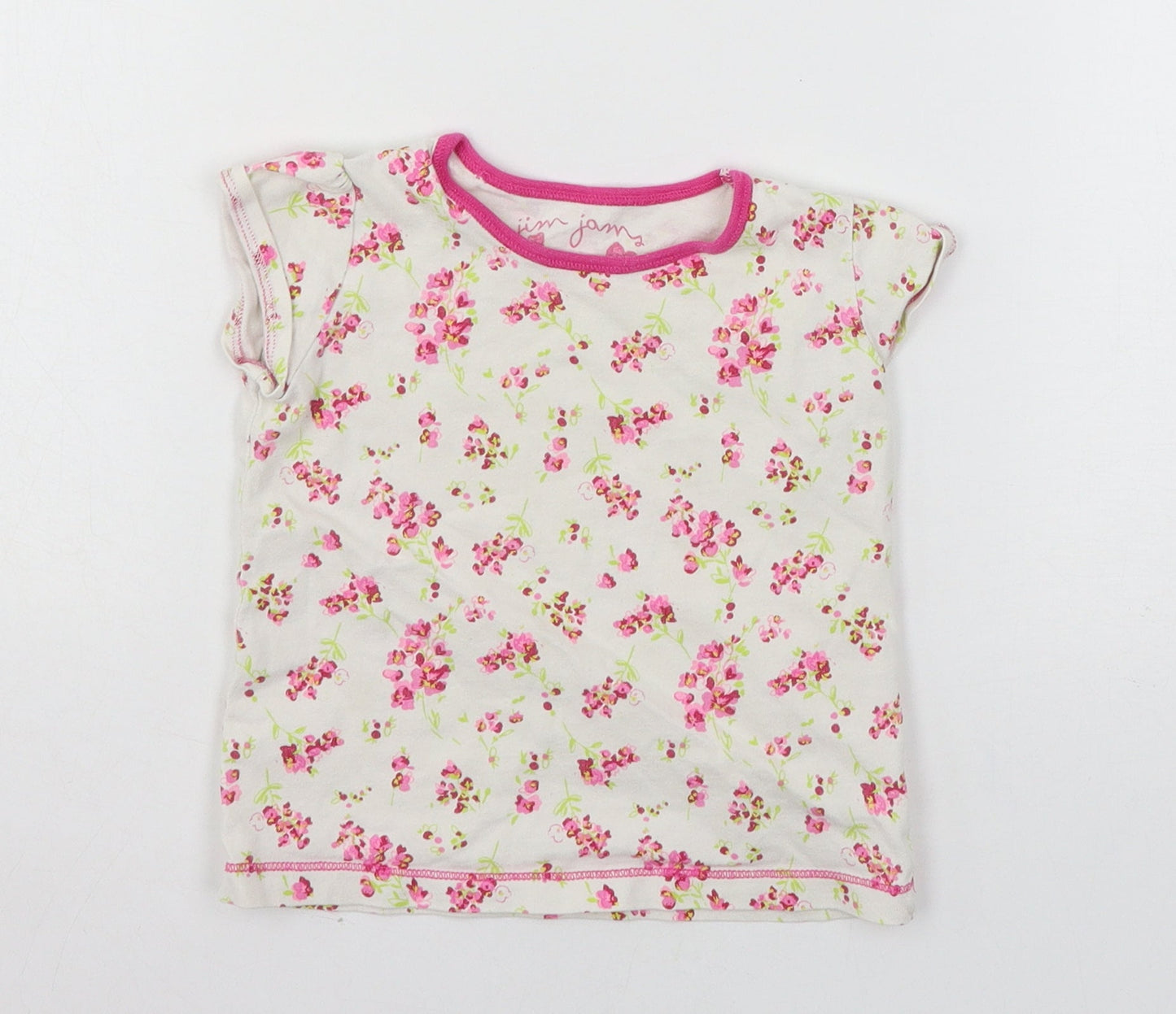 NEXT Girls White Floral Jersey Basic T-Shirt Size 18-24 Months