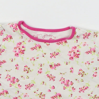 NEXT Girls White Floral Jersey Basic T-Shirt Size 18-24 Months