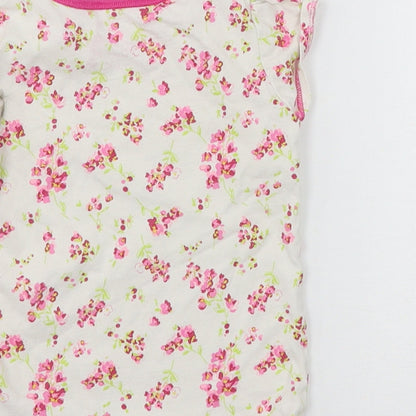 NEXT Girls White Floral Jersey Basic T-Shirt Size 18-24 Months