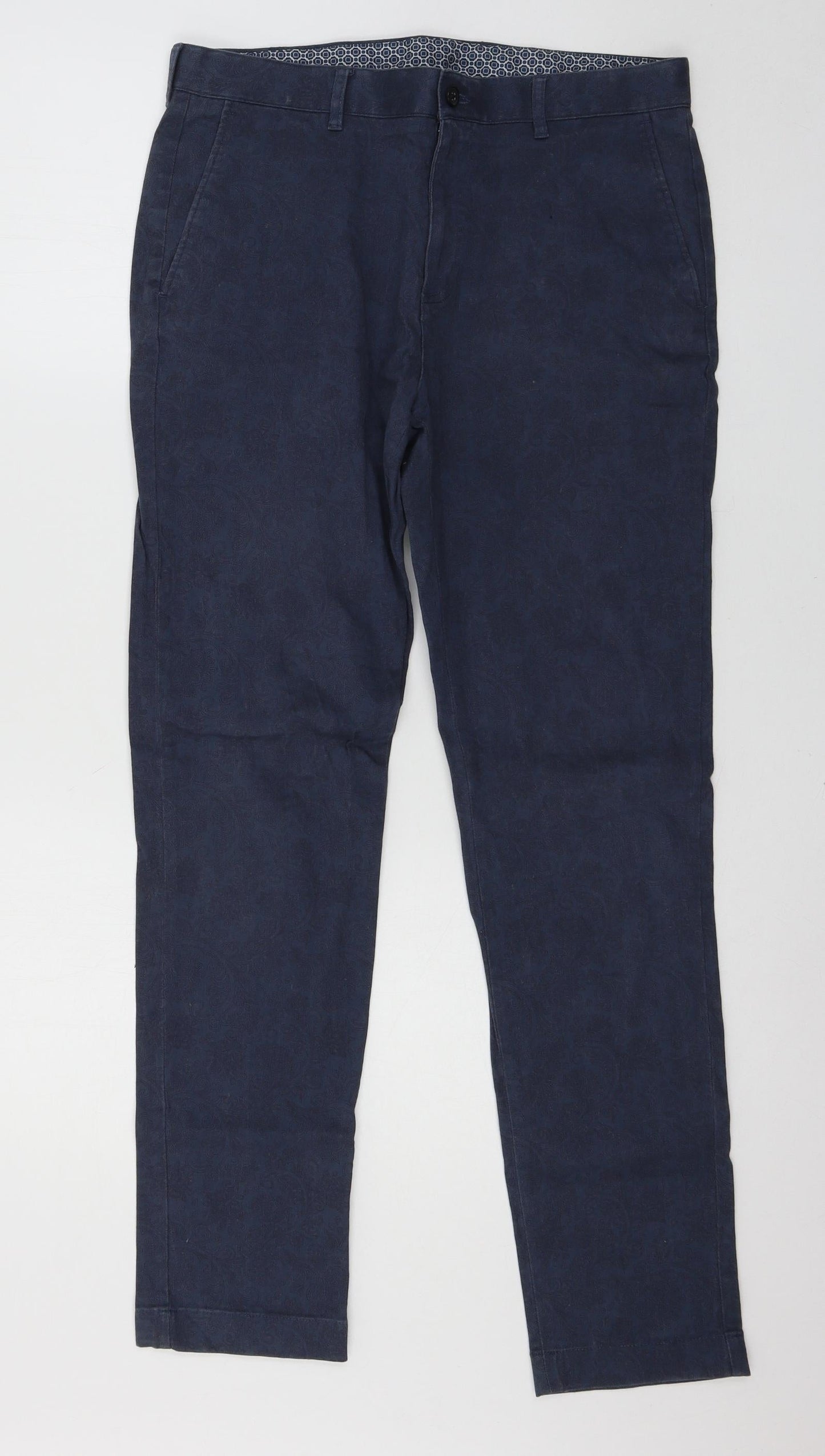 Womens UK Size 32 in Preworn Regular Fit Chino Blue Trousers