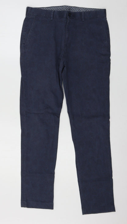Womens UK Size 32 in Preworn Regular Fit Chino Blue Trousers