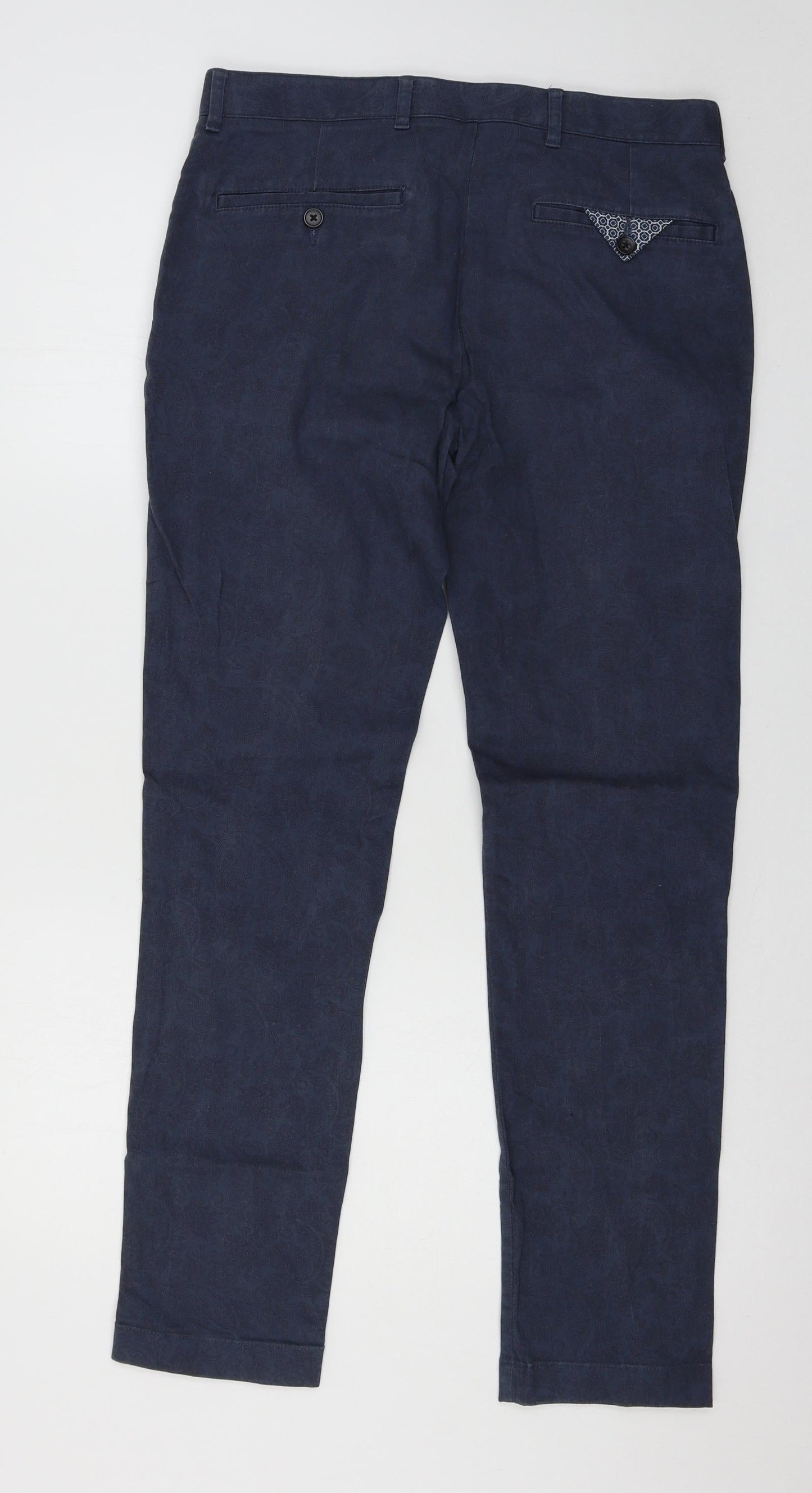 Womens UK Size 32 in Preworn Regular Fit Chino Blue Trousers
