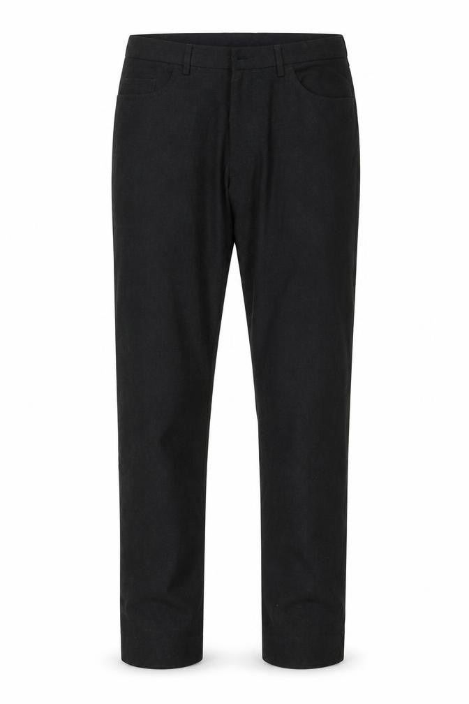 Front view of Marks & Spencer men’s grey trousers, size 36, in, 31-inch leg