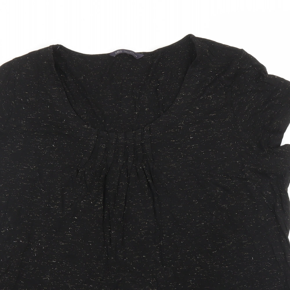 M&S Womens Black   Basic Blouse Size 18