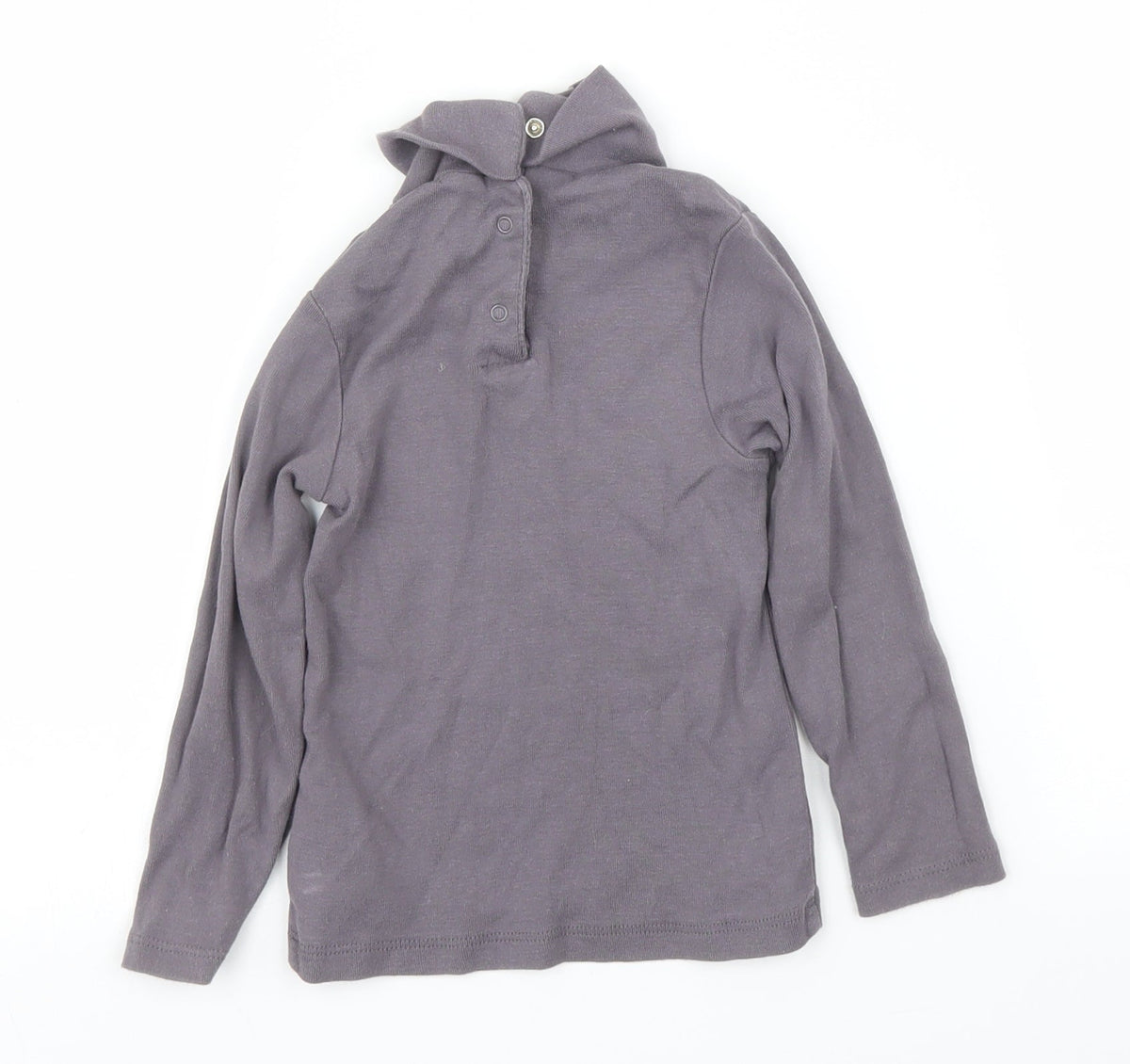 Back view of Vertbaudet girls’ grey basic t-shirt, size 2, years
