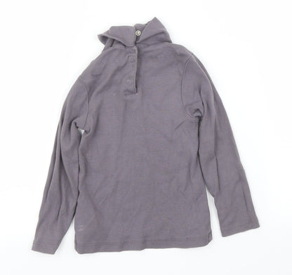 Back view of Vertbaudet girls’ grey basic t-shirt, size 2, years