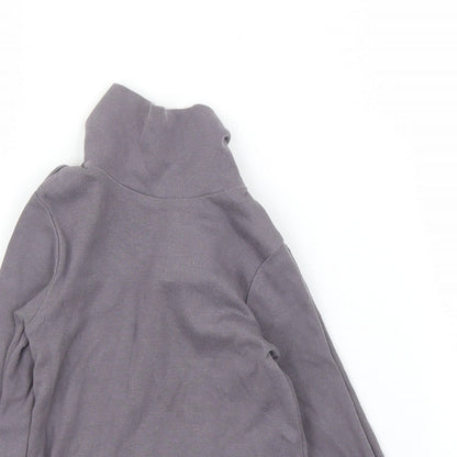 Close-up detail of Vertbaudet girls’ grey basic t-shirt, size 2, years