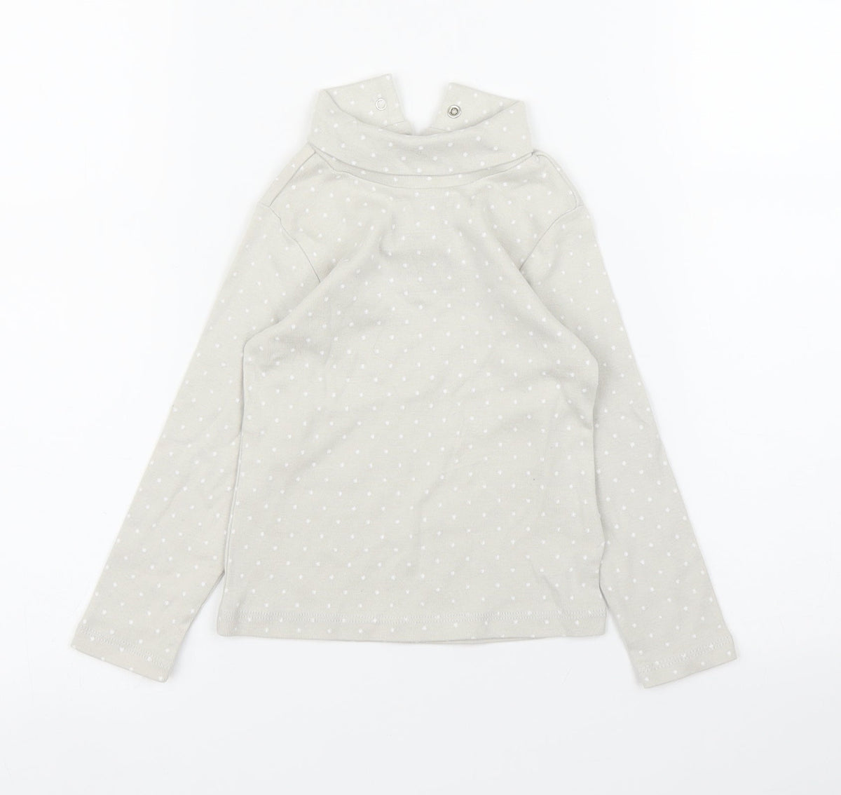 Additional front view of Vertbaudet girls’ beige basic t-shirt, size 2, years