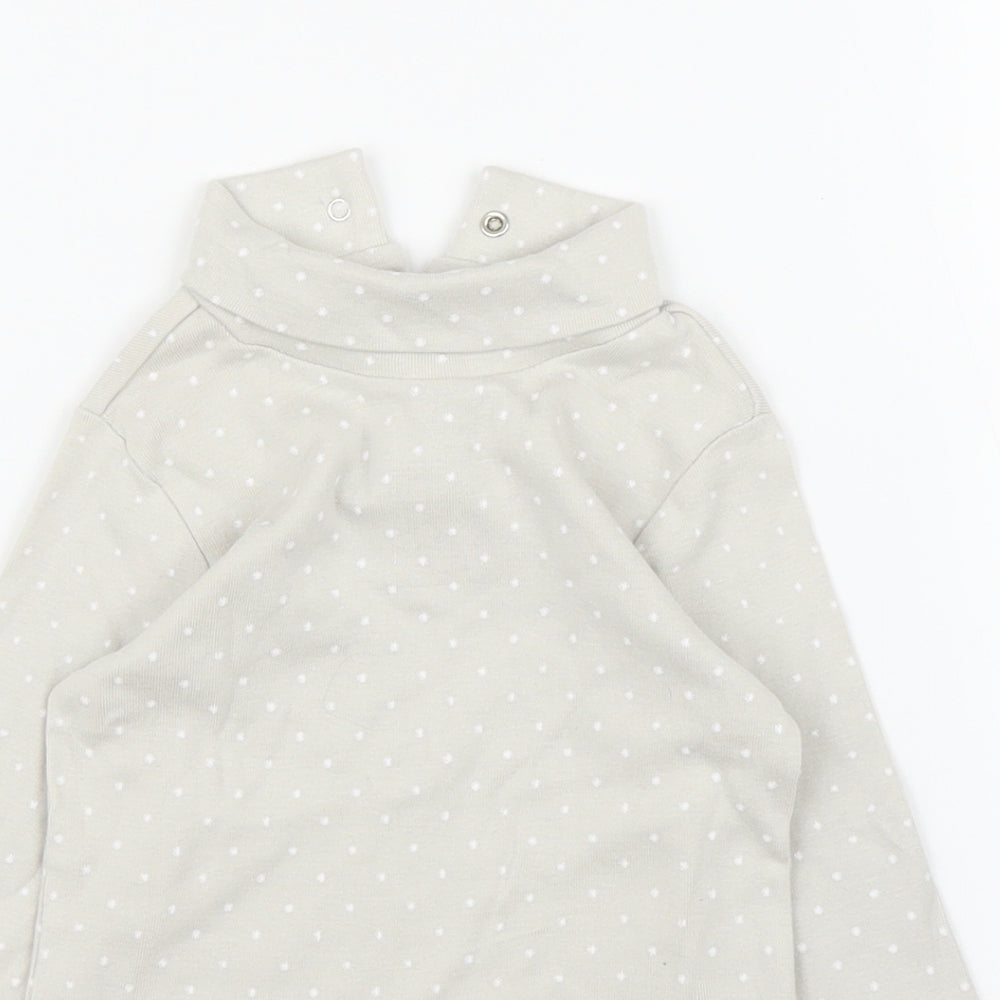 Close-up detail of Vertbaudet girls’ beige basic t-shirt, size 2, years