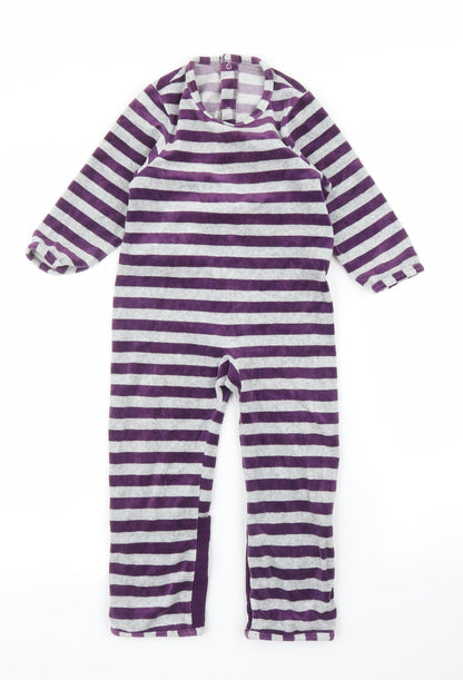 Vertbaudet Girls Purple Spotted  Capri One Piece Size 3-4 Years