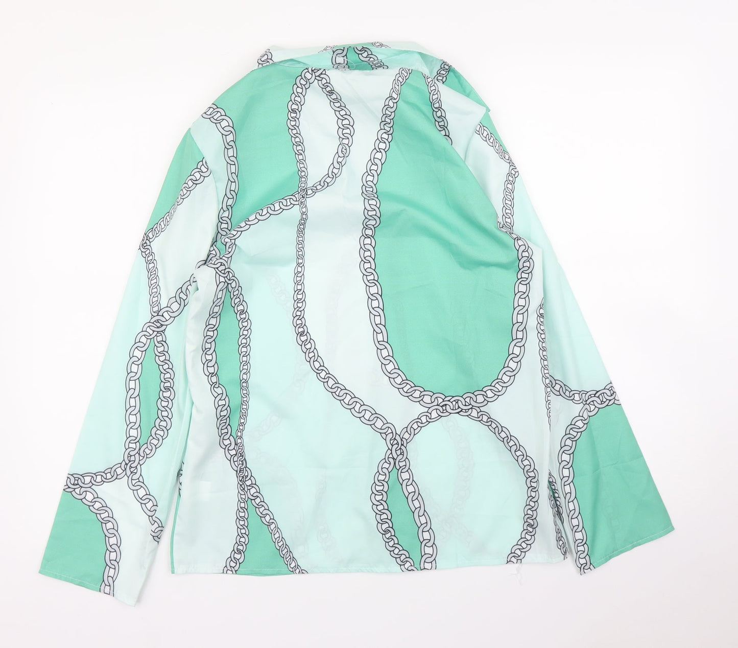 Womens UK Size XS Preworn Green Basic Blouse