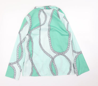 Womens UK Size XS Preworn Green Basic Blouse