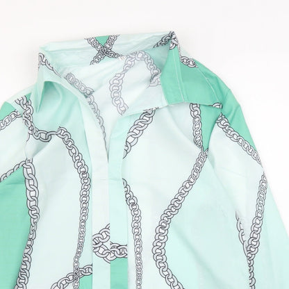 Womens UK Size XS Preworn Green Basic Blouse