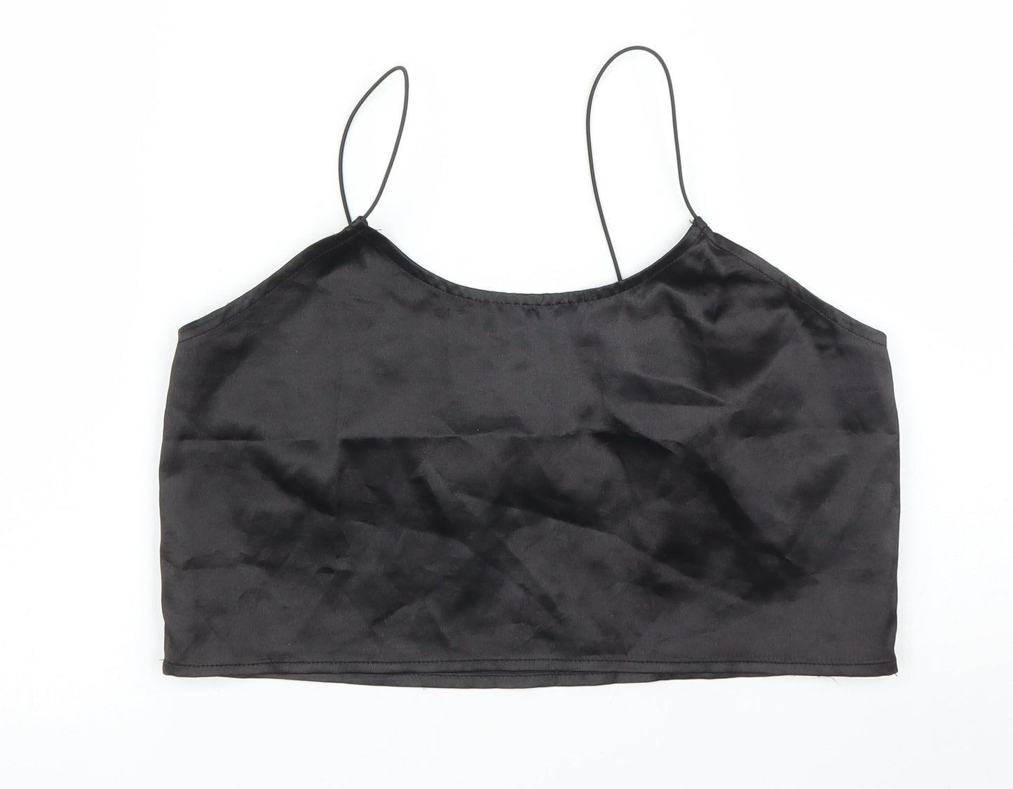 Womens UK Size 6 PRETTYLITTLETHING Black Camisole Blouse