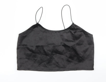 Womens UK Size 6 PRETTYLITTLETHING Black Camisole Blouse