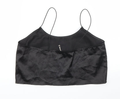 Womens UK Size 6 PRETTYLITTLETHING Black Camisole Blouse
