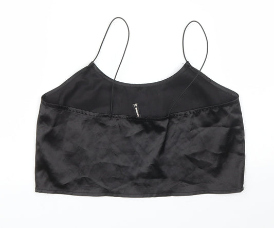 Womens UK Size 6 PRETTYLITTLETHING Black Camisole Blouse