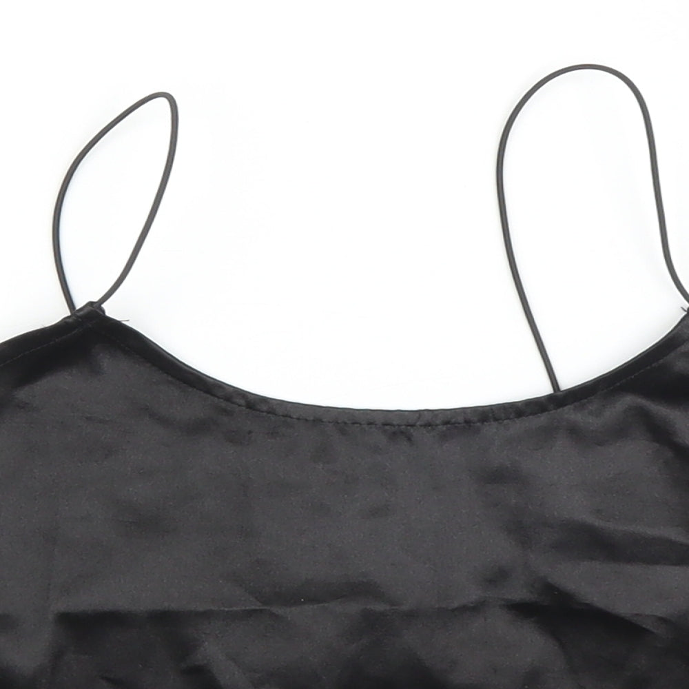 Womens UK Size 6 PRETTYLITTLETHING Black Camisole Blouse