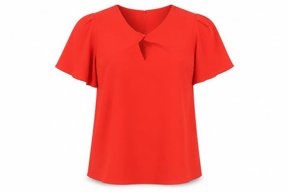Womens UK Size 8 F&F Red Basic Blouse