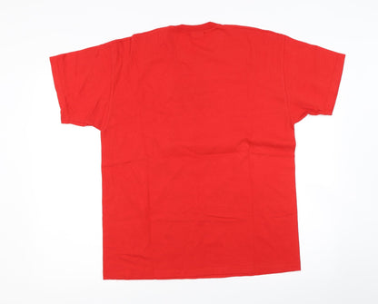 Mens UK Size L Fruit of the Loom Red  T-Shirt
