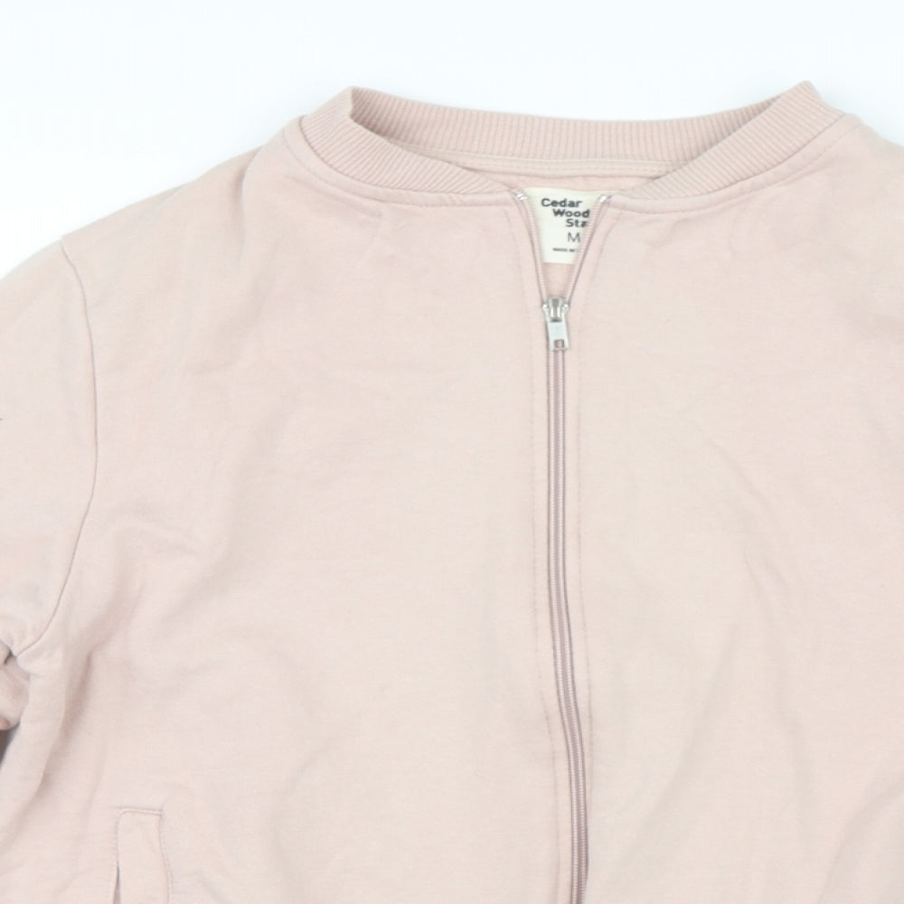 Womens UK Size M Cedar Wood State Pink Full Zip Jumper