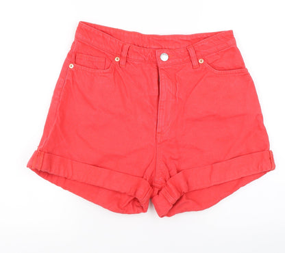 Monki Womens Red   Mom Shorts Size 28