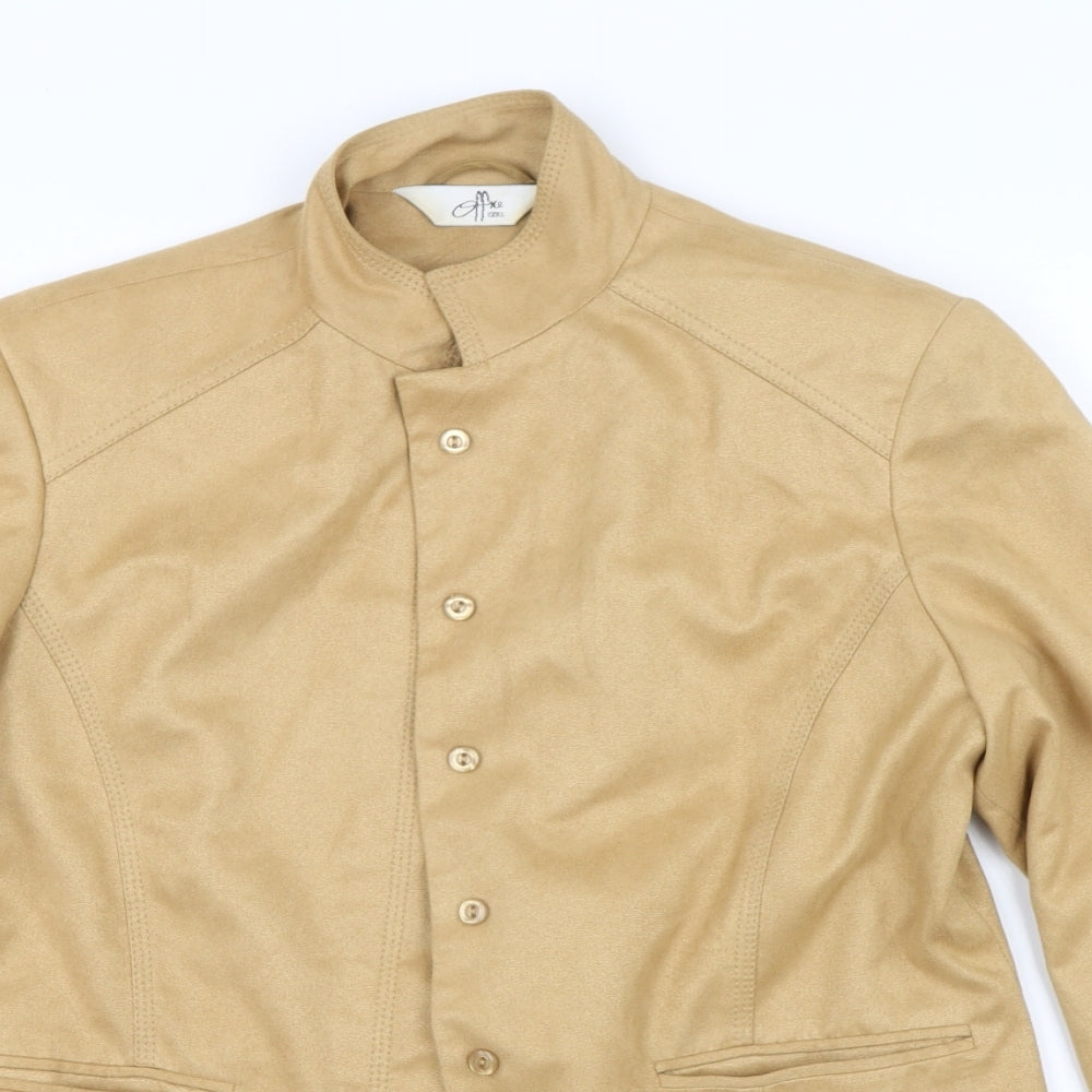 Close-up detail of Office Girl women’s brown jacket, size UK 14
