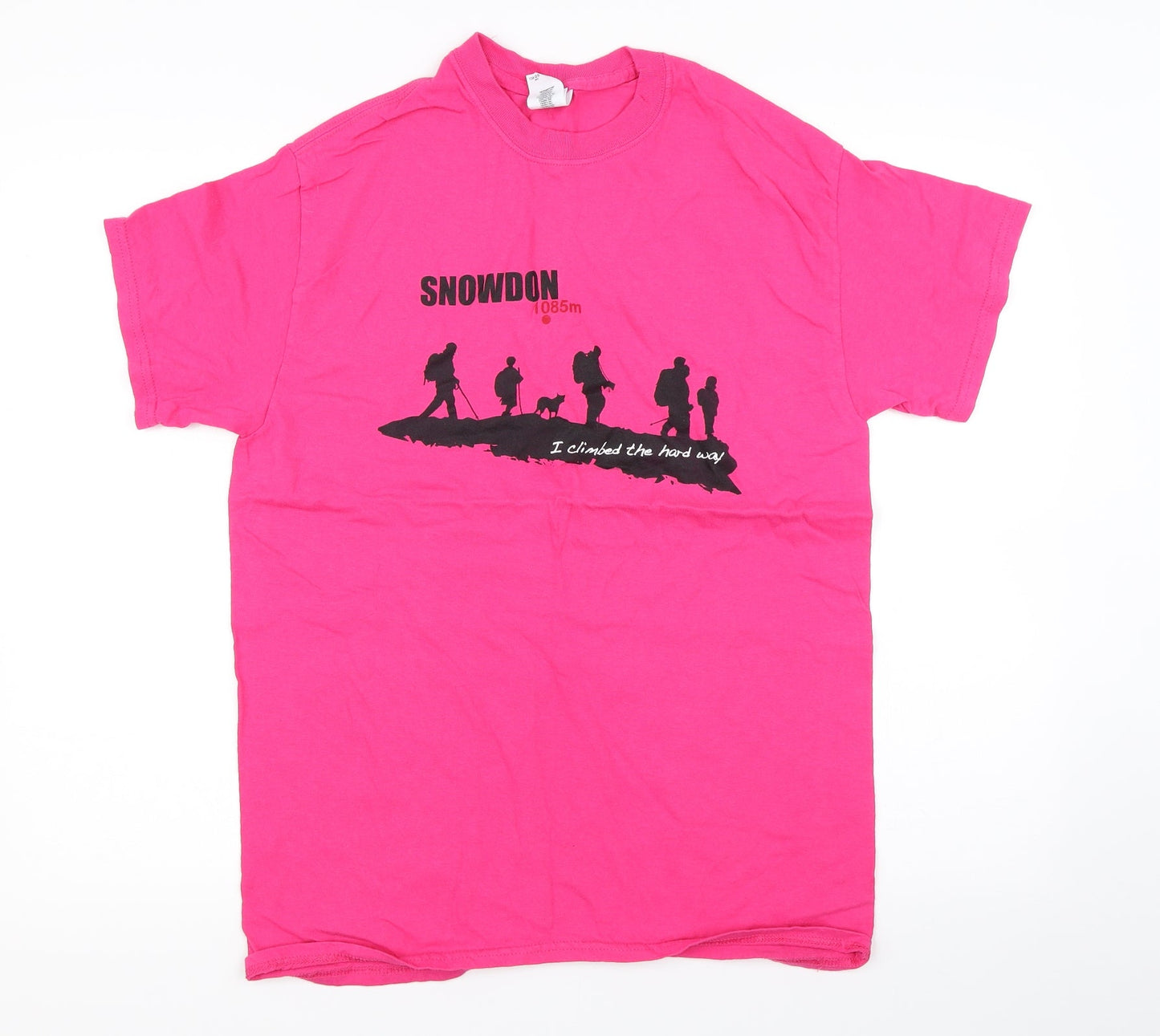 Womens UK Size M Gildan Pink Basic T-Shirt