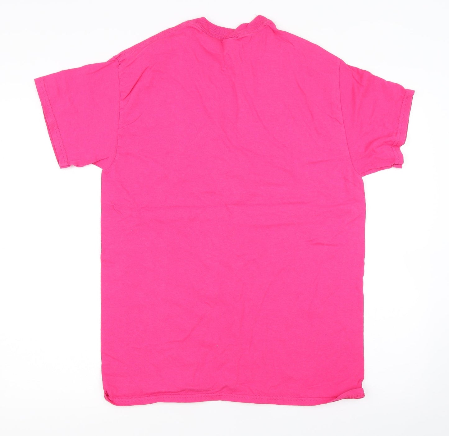 Womens UK Size M Gildan Pink Basic T-Shirt