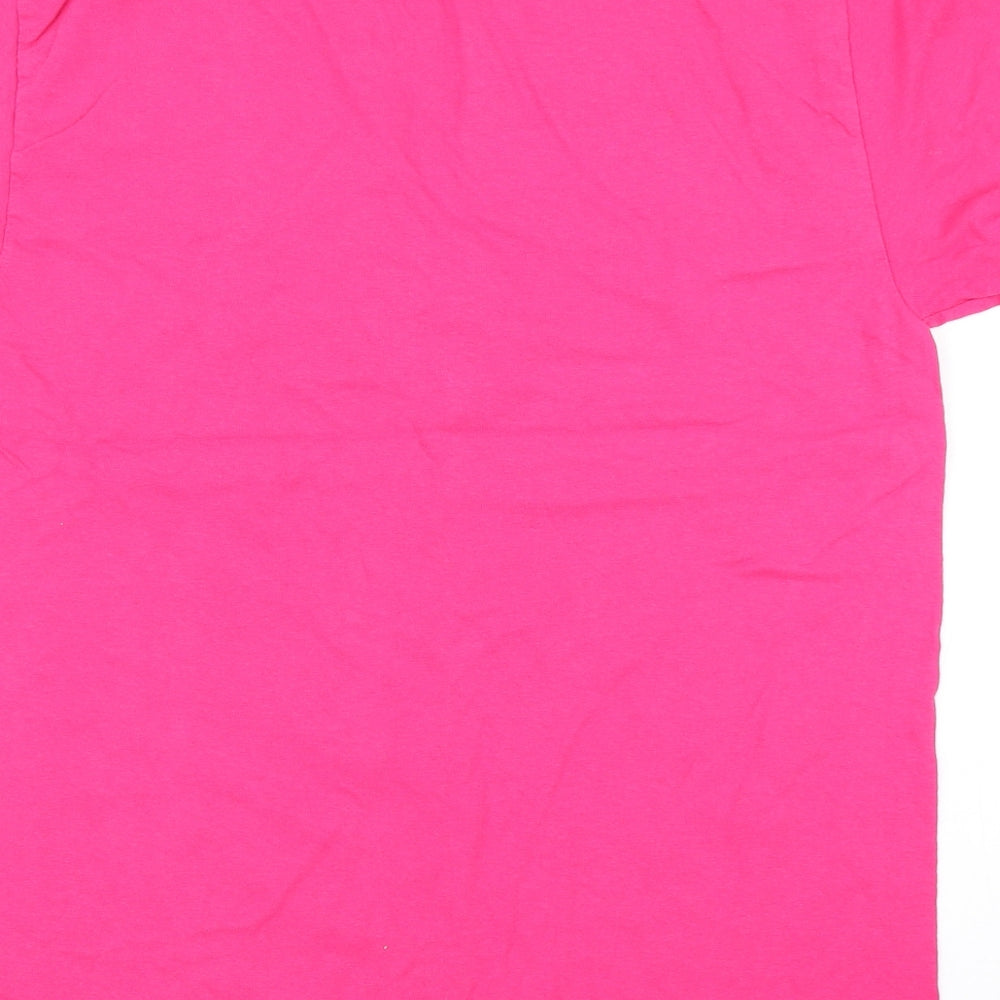 Womens UK Size M Gildan Pink Basic T-Shirt
