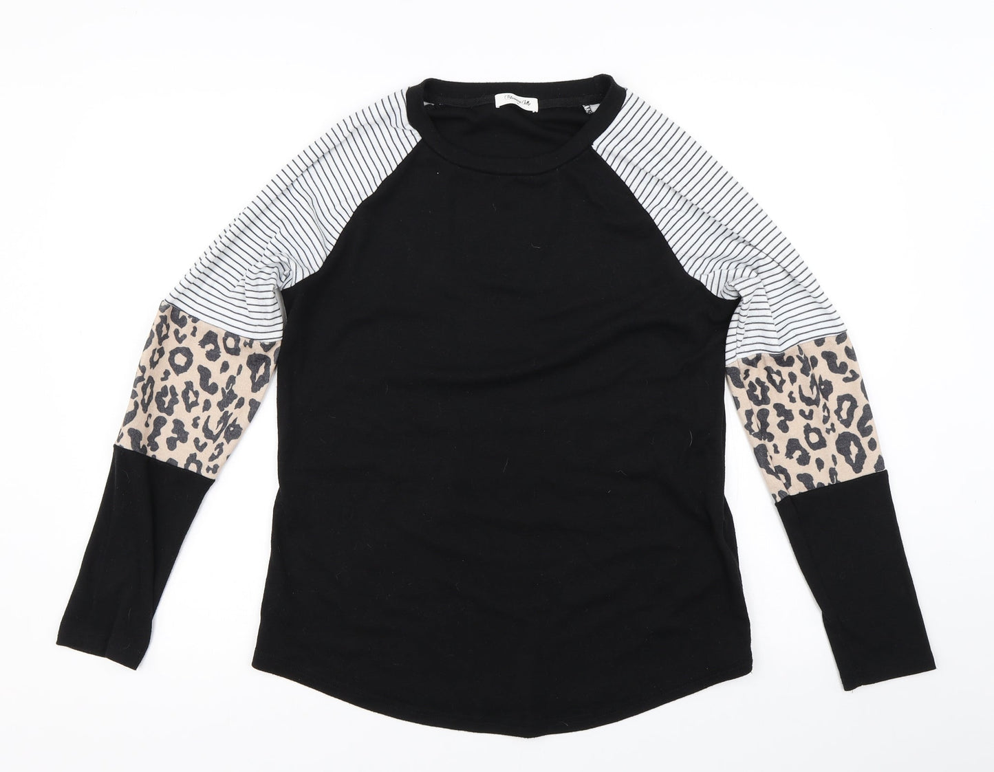 Womens UK Size M Blooming Jelly Black Basic T-Shirt