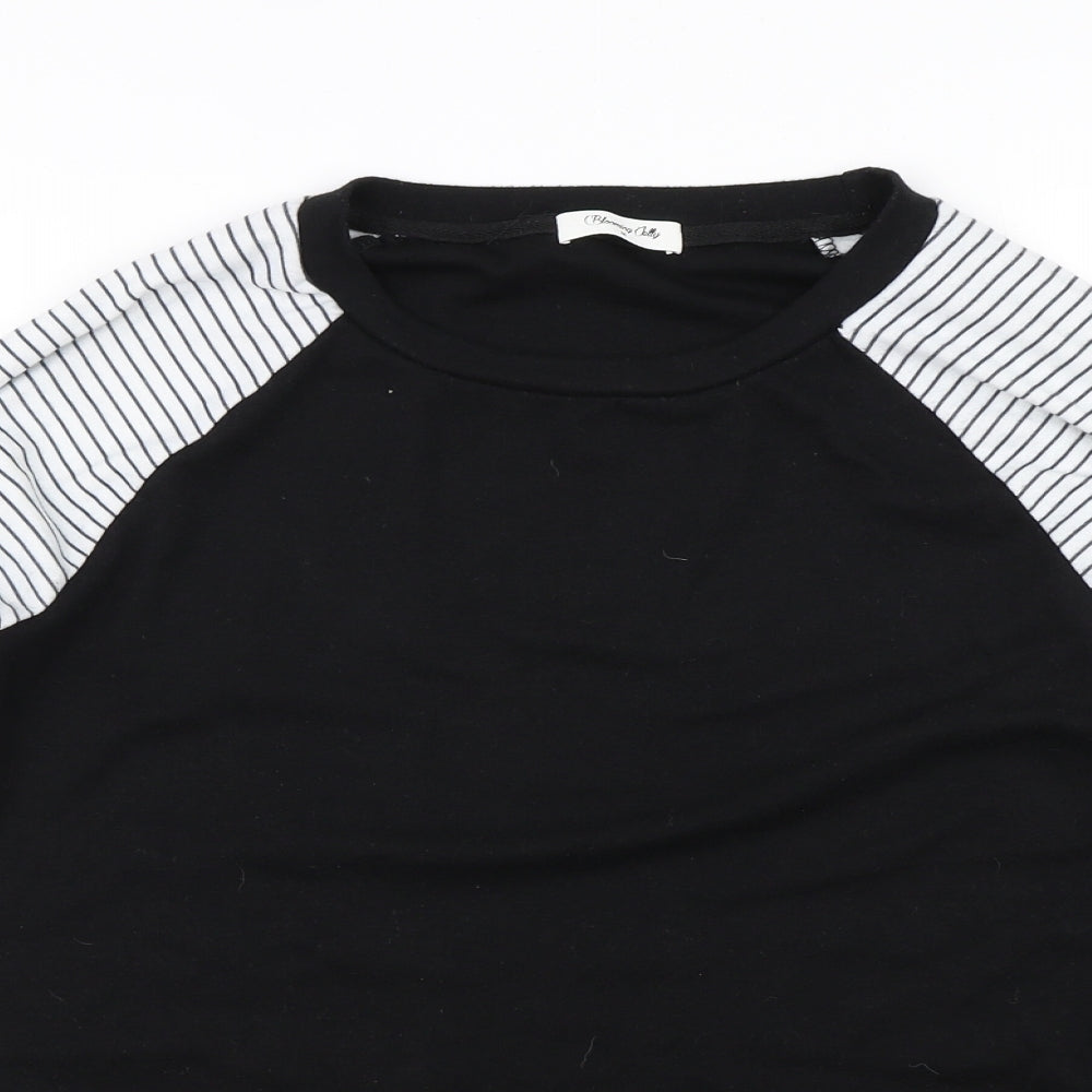Womens UK Size M Blooming Jelly Black Basic T-Shirt