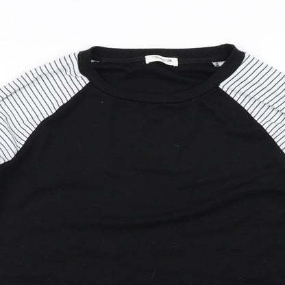 Womens UK Size M Blooming Jelly Black Basic T-Shirt