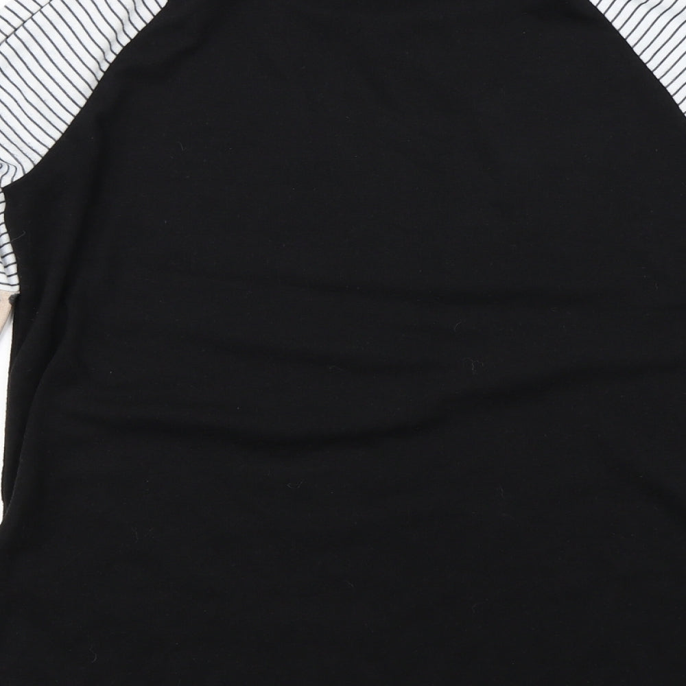 Womens UK Size M Blooming Jelly Black Basic T-Shirt